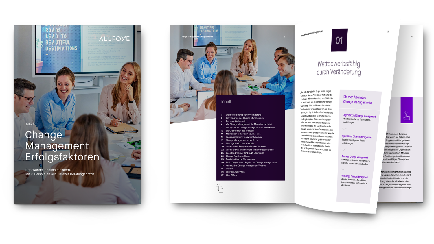 Ausschnitt auf dem Change Management E-Book der Allfoye