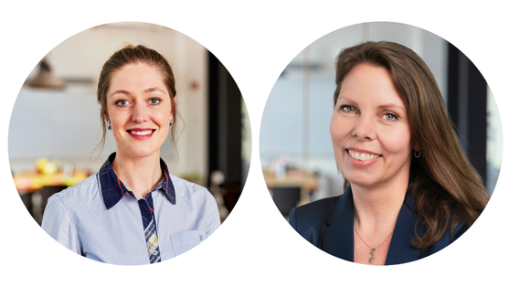 Links ist ein Portraitfoto von Ines Wormuth zu sehen und rechts eins von Britta Seidl-Bowe. Beide sind Speaker auf dem Sustainability Day 2025.